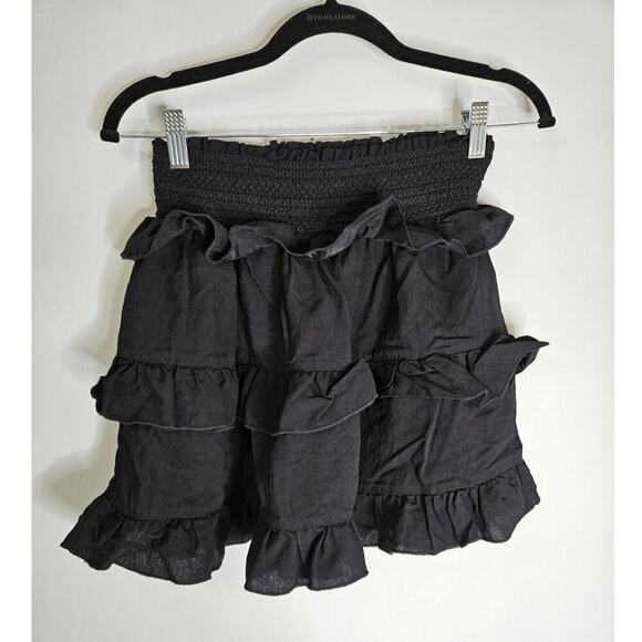 LUSH Black Skirt Women’s Xsmall Tiered Ruffled - Picture 3 of 7